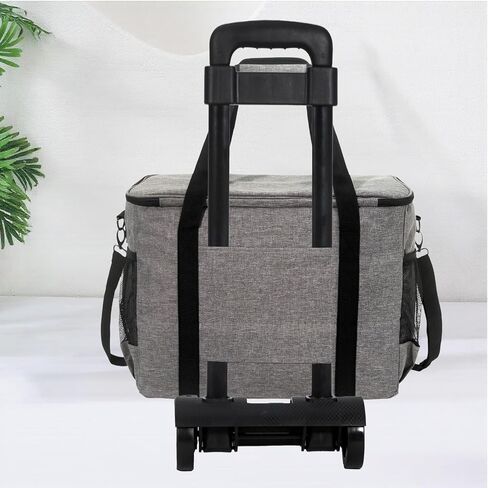 Sewing Machine Case with Wheels, Detachable Rolling Sewing Machine Tote Bag, with Machine Case Fixing Rope - Fit Most Standard Sewing Machine - Gray in Kuwait