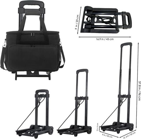 Sewing Machine Case with Wheels, Detachable Rolling Sewing Machine Tote Bag, with Machine Case Fixing Rope - Fit Most Standard Sewing Machine - Gray in Kuwait