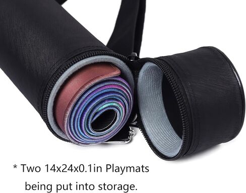 MTG Playmat Tube Case Storiage Bag PVC Hard Inner Tube Heavy Protection Anti-wear Waterproof Oxford Cloth Adjustable Shoulder Strap Fits 14in and 15in Playmats in Saudi Arabia