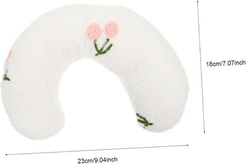 Luxshiny U Shaped Pet Neck Pillow for Cats and Dogs Soft Skin Friendly Sleeping Cushion Cervical Support for Puppies and Pets Cozy White Cushion for in Kuwait