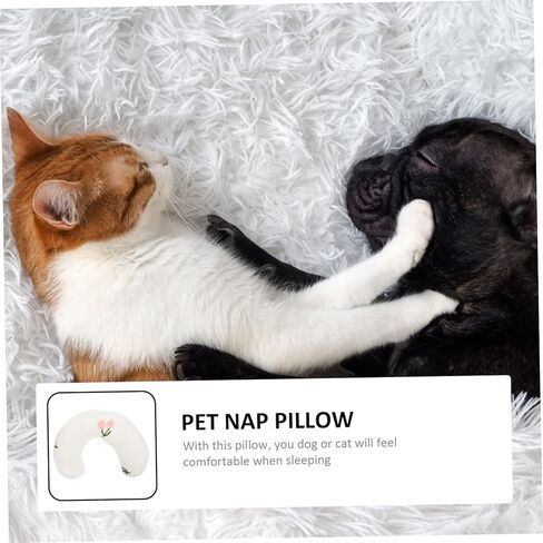 Totority U Shaped Plush Pet Sleeping Pillow for Cats and Dogs Neck Support Cushion for Cervical Protection Portable Nap Cushion Pillow for Indoor Pets in Saudi Arabia