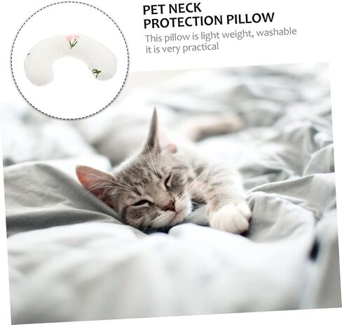 Totority U Shaped Plush Pet Sleeping Pillow for Cats and Dogs Neck Support Cushion for Cervical Protection Portable Nap Cushion Pillow for Indoor Pets in Saudi Arabia