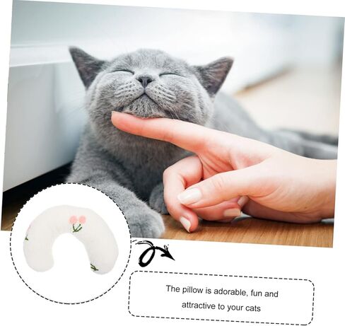 Totority U Shaped Plush Pet Sleeping Pillow for Cats and Dogs Neck Support Cushion for Cervical Protection Portable Nap Cushion Pillow for Indoor Pets in Saudi Arabia