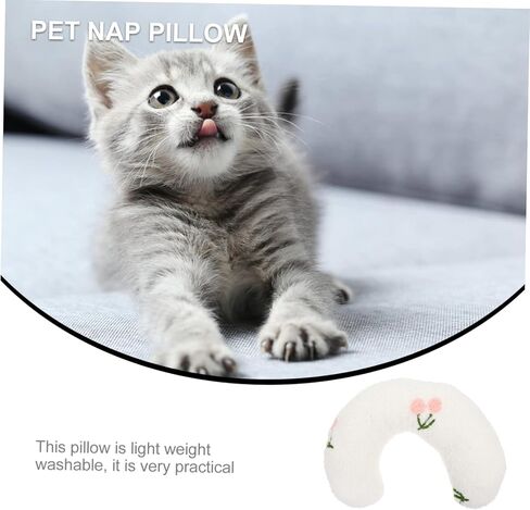 Totority U Shaped Plush Pet Sleeping Pillow for Cats and Dogs Neck Support Cushion for Cervical Protection Portable Nap Cushion Pillow for Indoor Pets in Saudi Arabia