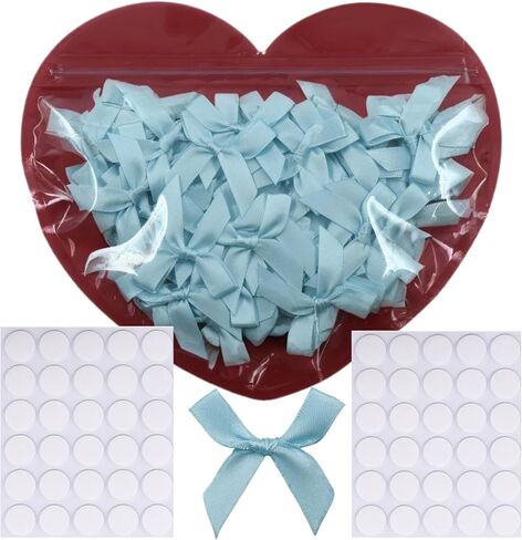 60pcs 1.7" Mini Red Ribbon Bows Decor – Small DIY Satin Bows for Crafts, Little Bows for Gift Wrapping, Tiny Bow Stickers for Note Card Bow Baby Shower Cake and Candle Decorations in Saudi Arabia