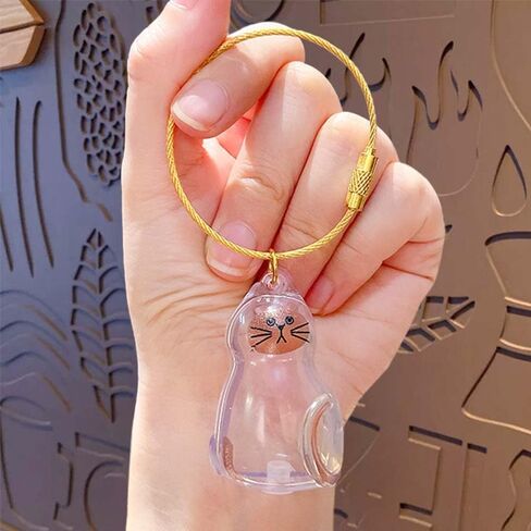 2 Pack Cat Hair Keychain – Creative Pet Fur Keepsake Holder, Can Be Used as Pendant, Gift & Memorial in Saudi Arabia