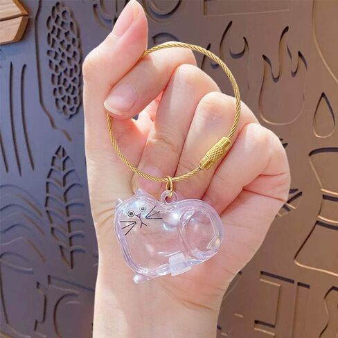 2 Pack Cat Hair Keychain – Creative Pet Fur Keepsake Holder, Can Be Used as Pendant, Gift & Memorial in Saudi Arabia