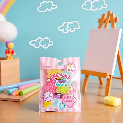 5-Piece Cartoon Animal Erasers - Gummy Bear and Panda Pencil Toppers | Bulk Classroom Rewards, Party Favors and Desk Organizers (Assorted Colors) in Saudi Arabia
