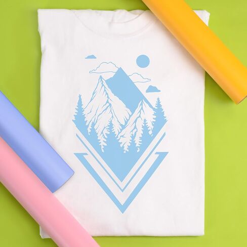 Siser EasyWeed Heat Transfer Vinyl 11.8" x 5ft Roll (Pale Blue) - - Compatible, Cricut, Silhouette and Other Craft/Professional Cutters - CPSIA Certified in Saudi Arabia