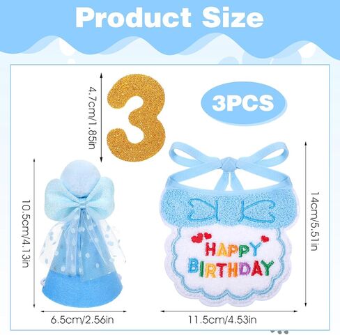 زي عيد ميلاد القط ، زرقاء كات مريلة وقبعة عيد ميلاد مع أرقام ذهبية ، عيد ميلاد هريرة باندانا الزي مريلة لزخارف عيد ميلاد الحيوانات الأليفة in Kuwait