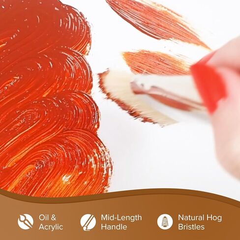 Silver Brush Limited 800350 Silver Jumbo Filbert Brush ، الجداريات الكبيرة ، الرسامين والأثاث ، الحجم 50 ، مقبض متوسط ​​الطول in Kuwait