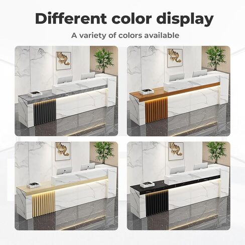 مكتب الاستقبال ، عداد الاستقبال مكتب الاستقبال مع الجرف والأدراج القابلة للقفل ، طاولة استقبال مع لوحات خاصة للمكتب ، صالون تجميل (رمادي + أبيض/يمين ، 55 "L*24" W*39 "H) in Kuwait