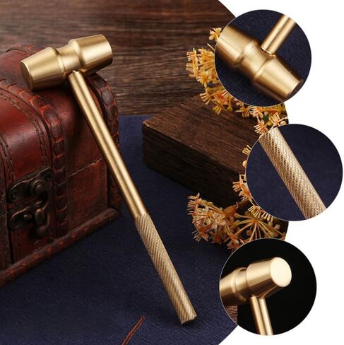 Mini Brass Hammer Multifunction Copper Hammer Golden Sledge Hammer Lobster Crab Mallet Nutcracker Hammer Screwdriver Hand Tools for Watchmaker Jewelers Supplies in Saudi Arabia