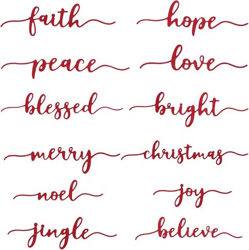 12pcs Christmas Words Die Cuts for Card Making Christian Words Merry Christmas Blessed Believe Faith Love Hope Metal Cutting Dies for Craft Scrapbook Journal Table Plates Decor in Saudi Arabia