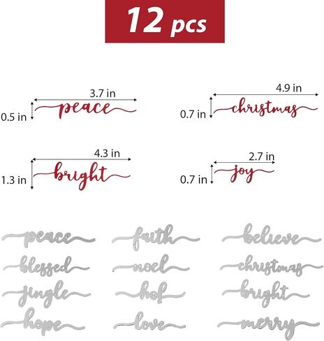 12pcs Christmas Words Die Cuts for Card Making Christian Words Merry Christmas Blessed Believe Faith Love Hope Metal Cutting Dies for Craft Scrapbook Journal Table Plates Decor in Saudi Arabia