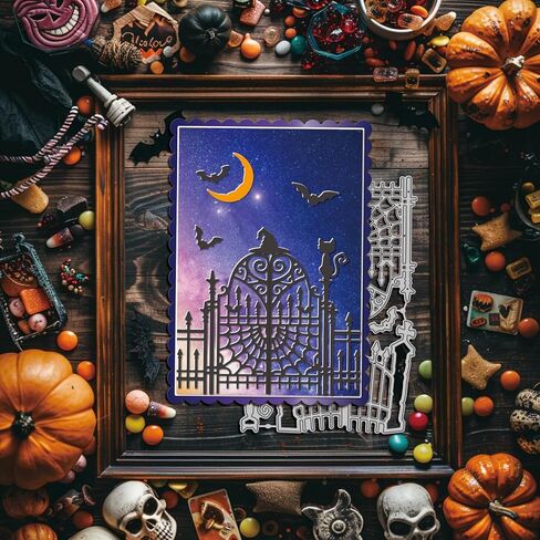 Globleland Halloween Pumpkin Coffee Cut Dies for Card Making Cat Ghost Bat Cut Die for Diy Scrapbooking Journal Decoring Paper Craft Decor in Saudi Arabia