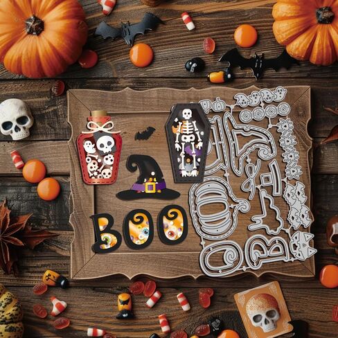 GLOBLELAND Halloween Lace Corner Cutting Dies for Card Making Spider Bat Pumpkin Cobweb Cut Die for DIY Scrapbooking Journal Embossing Paper Craft Decor in Saudi Arabia