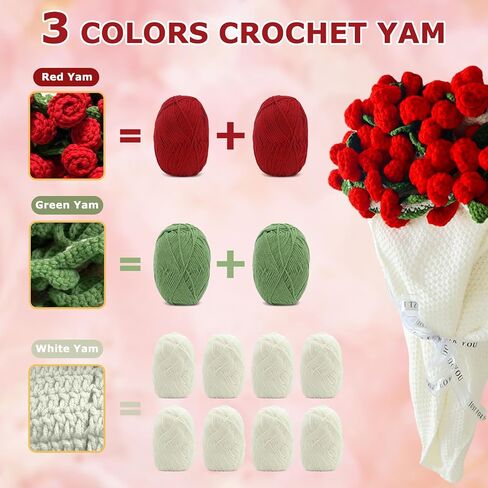 DIY Crochet Bouquet Blanket Kit,Flowers Bouquet Blanket Handmade 43'' Throw Knitting Kits,Purple Crochet Set with Yarn and Tools for Women,Knitter/Crocheter (DIY-Lily of The Valley-Kit) in Saudi Arabia
