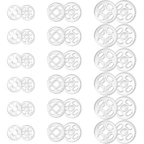 Plastic Snaps for Fabric, 36 Pcs 3 Sizes Round Clear Snaps for Sewing Invisible Sew on Snap Button Fasteners for Sewing DIY Crafts Clothing Shirt Pant (7.5mm, 10mm, 12.5mm) in Kuwait