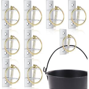 8 Pcs Water Bucket Hooks for Horses with Pin Heavy Duty Wall Mounted Horse Feed Bucket Hangers Holders Metal for Horse Stall Stable Barn Animal Supplies in Kuwait