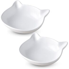Ceramic Elevated Cat Bowl, Raised Cat Food Water Bowl for Indoor Cats with Stand, Titled Anti-Vomiting Cat Dish，Whisker Friendly, All Life Stage in Saudi Arabia