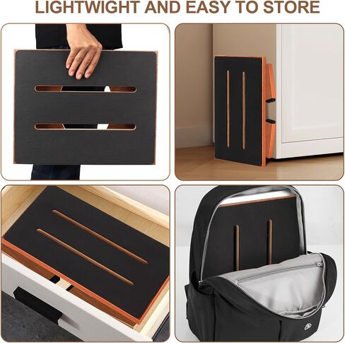 Step Stool Foldable, Wooden Step Stool with Non-Slip Rubber Stepping Platform, Folding Step Stools for Adults Seniors in Bedroom, Kitchen Bathroom, RV, Bed Steps for High Beds, No Assemble (Brown) in Kuwait