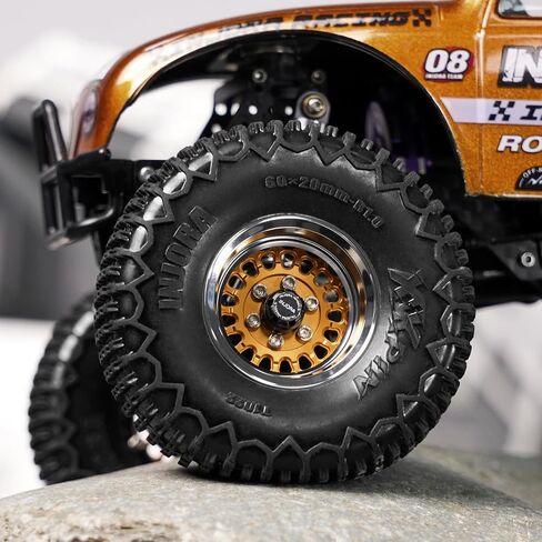 inbuara moduwheel 1.3 "عجلات من الألومنيوم Beadlock عجلات سلبية الإزاحة السلبية -4.05 مم لـ TRX4M SCX24 1/18 1/24 RC Crawlers (أسود) in Kuwait