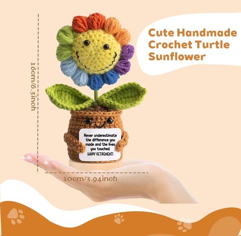 Happy Retirement Gifts for Women，Positive Sunflower Doll Crochet, Cute Funny Retirement Decoration for Women, Teachers, Coworkers, Nurses (Rainbow) in Saudi Arabia