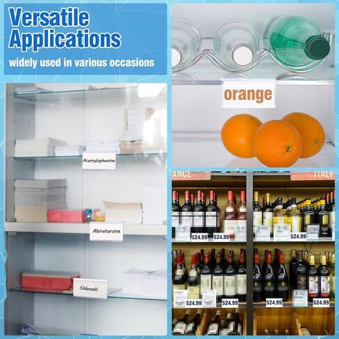 Kathfly 50 Pcs 2.5 l x 1.25 H Plastic Label Holder Clear Reusable Plastic Shelf Label Holder Grips on Glass from 3/16 to 1/4 Thick for Pantry Retail Merchandise Shopping Mall Store Supermarket in Saudi Arabia