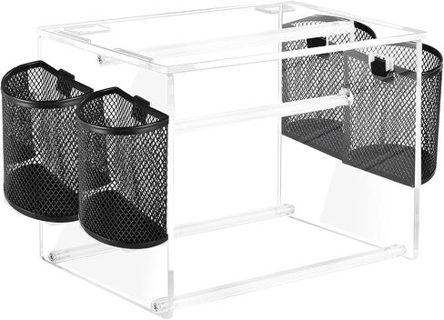 (حامل آلة التسمية الأكريليك) حامل لفة لفة لفة وملصقات فانفولد ، حامل ملصقات الأكريليك للطابعة الحرارية ، حامل طابعة تسمية سطح المكتب للمنزل ، المكتب ، الدراسة ، الأعمال الصغيرة in Kuwait