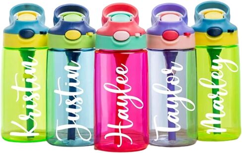 Personalized Water Bottles for Kids, 16 oz Custom Name Water Bottle With Straw Customized Reusable Waterbottle Gifts for Kids School Girls Boys Men Women in Saudi Arabia