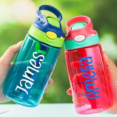 Personalized Water Bottles for Kids, 16 oz Custom Name Water Bottle With Straw Customized Reusable Waterbottle Gifts for Kids School Girls Boys Men Women in Saudi Arabia