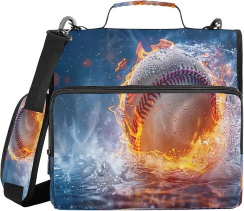 3 Ring Zipper Binder Firing Baseball Binder Organizer Portfolio with File and Shoulder Strap & Handle Large Capacity File Folder in Saudi Arabia