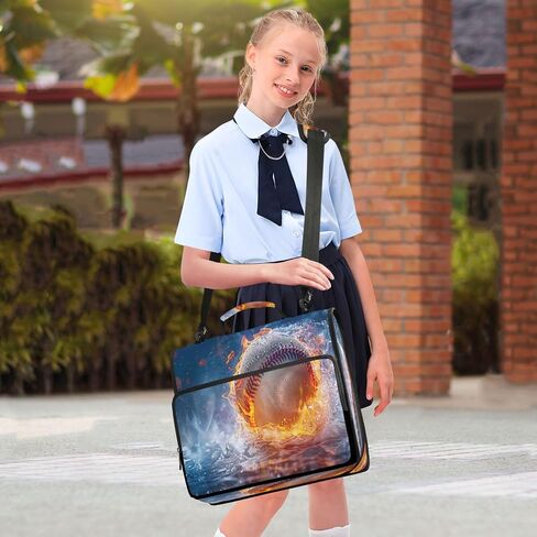 3 Ring Zipper Binder Firing Baseball Binder Organizer Portfolio with File and Shoulder Strap & Handle Large Capacity File Folder in Saudi Arabia