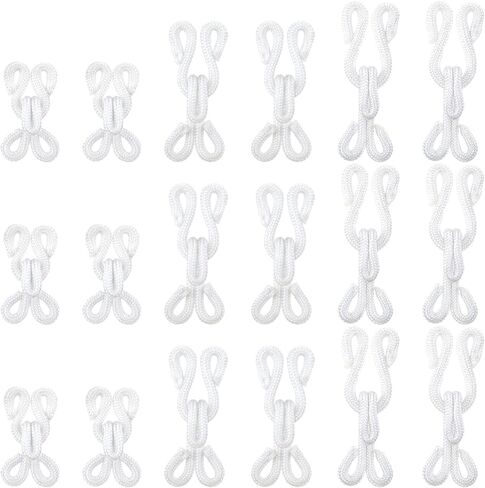 CustomyLife 36 Pairs Sewing Hooks and Eyes Closure 2/3/3.5mm White Metal Bra Hooks Replacement for Clothing Replacement Trousers Skirts Craft in Saudi Arabia