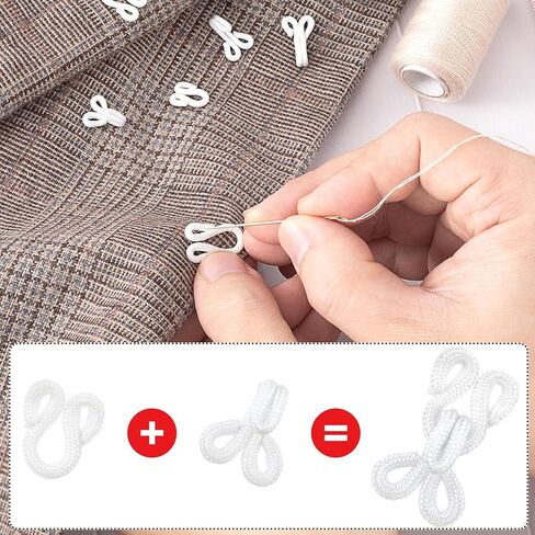 CustomyLife 36 Pairs Sewing Hooks and Eyes Closure 2/3/3.5mm White Metal Bra Hooks Replacement for Clothing Replacement Trousers Skirts Craft in Saudi Arabia