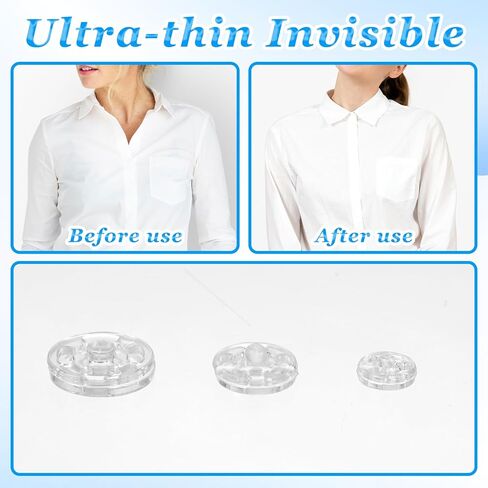 Plastic Snaps for Fabric, 36 Pcs 3 Sizes Round Clear Snaps for Sewing Invisible Sew on Snap Button Fasteners for Sewing DIY Crafts Clothing Shirt Pant (7.5mm, 10mm, 12.5mm) in Kuwait