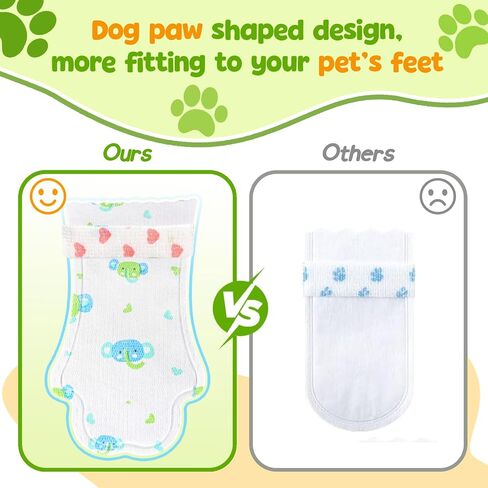 HeavenEye Disposable Dog Socks Waterproof, Dog Paw Protectors Prevent Licking, 20pcs Boots Cover &3pcs Paw Bandage, Lightweight Shoes for Small Medium Large Dogs in Rain Snow Winter Outdoors(green, M) in Kuwait