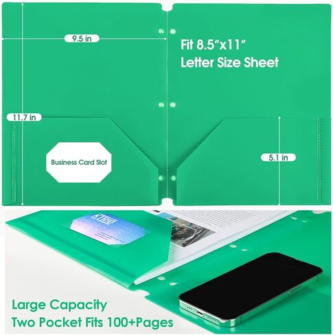 KTRIO Plastic Folders with Clear Front Pocket, 4 Pack Folders with Pockets and Prongs, Heavy Duty 2 Pocket 3 Prong Folders, Letter Size Colored Plastic Folders for School Office, 4 Assorted Colors in Saudi Arabia
