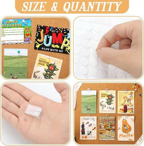 50 PCS أضرار مقاطع واضحة للادة اللاصقة مع 200 pcs نقاط قابلة لإعادة الاستخدام مقاطع جدار الأكريليك القابلة للإزالة in Kuwait