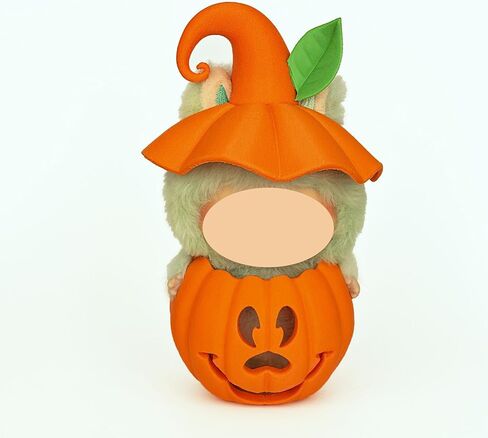 Halloween Pumpkin Hat & Holder Set for Labubu - Festive Decoration Figure Accessory，Halloween Decoration，Dorable Character Display Piece in Saudi Arabia