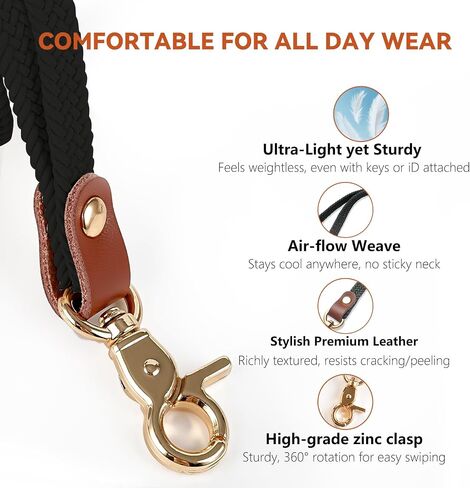 Stretchy Neck Lanyard for ID Badge Holder,Thin Keychain Lanyards for Keys, ID Badges,Teacher Lanyard for Women/Men in Saudi Arabia