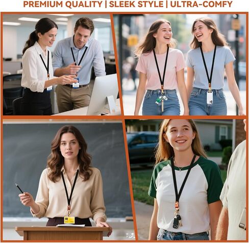 Stretchy Neck Lanyard for ID Badge Holder,Thin Keychain Lanyards for Keys, ID Badges,Teacher Lanyard for Women/Men in Saudi Arabia