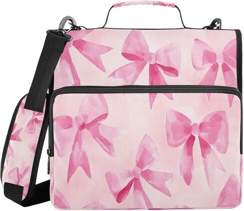 يحتوي Bink Bow Zipper Binder ، حقيبة موثق من 3 بوصات بحجم 1.5 بوصة على 500 صفحة ، منظم سحاب متعدد الجيبات مع حزام ومقبض قابل للتعديل in Kuwait
