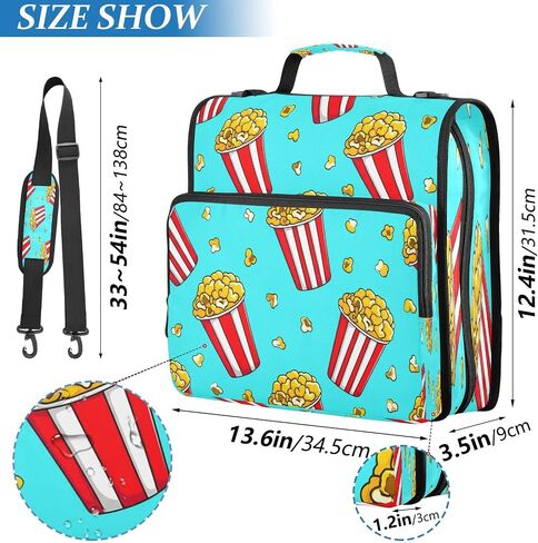 يحتوي Bink Bow Zipper Binder ، حقيبة موثق من 3 بوصات بحجم 1.5 بوصة على 500 صفحة ، منظم سحاب متعدد الجيبات مع حزام ومقبض قابل للتعديل in Kuwait