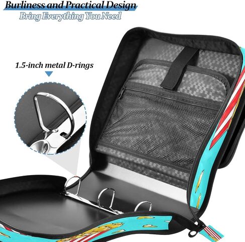 يحتوي Bink Bow Zipper Binder ، حقيبة موثق من 3 بوصات بحجم 1.5 بوصة على 500 صفحة ، منظم سحاب متعدد الجيبات مع حزام ومقبض قابل للتعديل in Kuwait