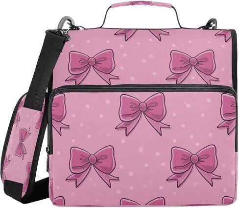 يحتوي Bink Bow Zipper Binder ، حقيبة موثق من 3 بوصات بحجم 1.5 بوصة على 500 صفحة ، منظم سحاب متعدد الجيبات مع حزام ومقبض قابل للتعديل in Kuwait