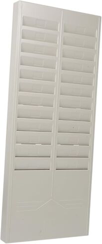 HOMSFOU 24-Slot Plastic Time Attendance Card Holder Rack for Attendance Machine Wall-Mounted Storage Solution for Student Exams and Office Use in Saudi Arabia