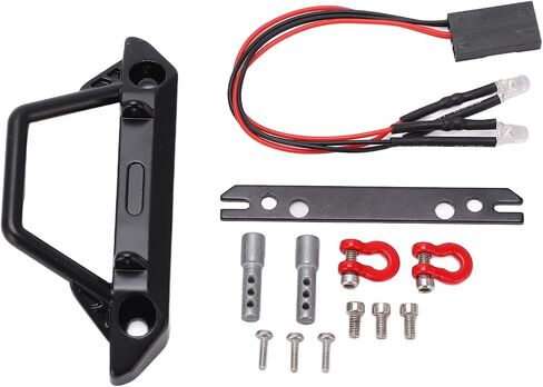 SCX24 Bumper, 1/24 RC Bumper Upgrade Parts with 2 LED Headlights, RC Bumpers for Car Crawler Accessory in Saudi Arabia