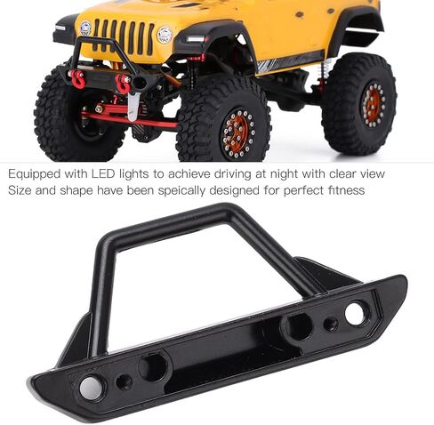 SCX24 Bumper, 1/24 RC Bumper Upgrade Parts with 2 LED Headlights, RC Bumpers for Car Crawler Accessory in Saudi Arabia